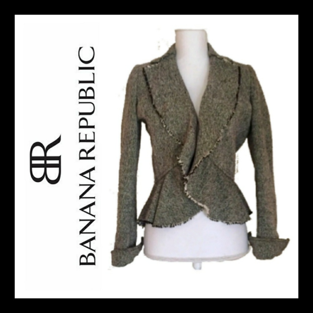 Banana Republic Peplum Couture Tweed Blazer